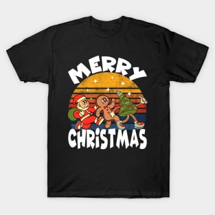 Merry Christmas. Santa Claus, Gingerbread man, Christmas tree T-Shirt